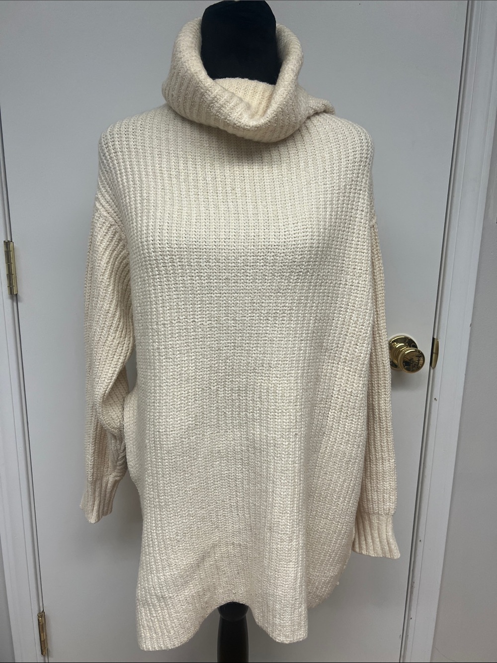 Free People Oversized Turtleneck Sweater - Cream